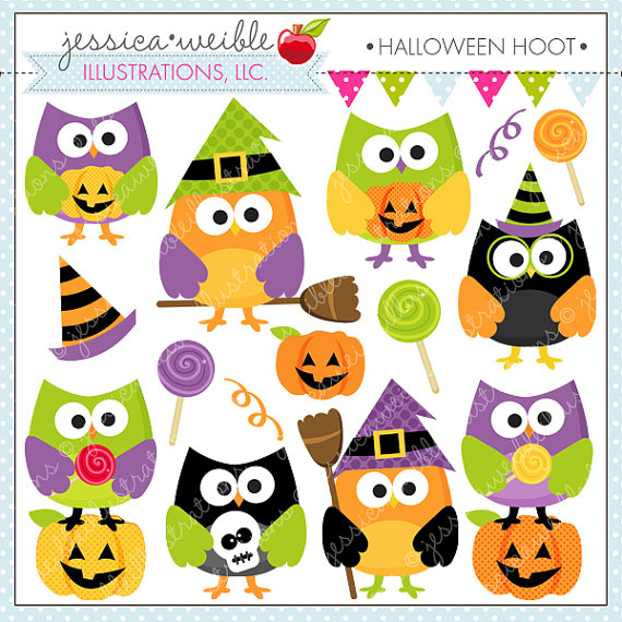Hoot Cute Digital Clipart   Commercial Use Ok   Halloween Owl    