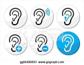 Icons   Clipart Drawing     Sense Of Hearing Black And White Clipart