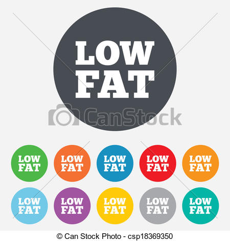 Low Fat Sign Icon  Salt Sugar Food Symbol  Round Colourful 11 Buttons