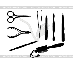 Manicure And Chiropody Tools Collection   Vector Clipart