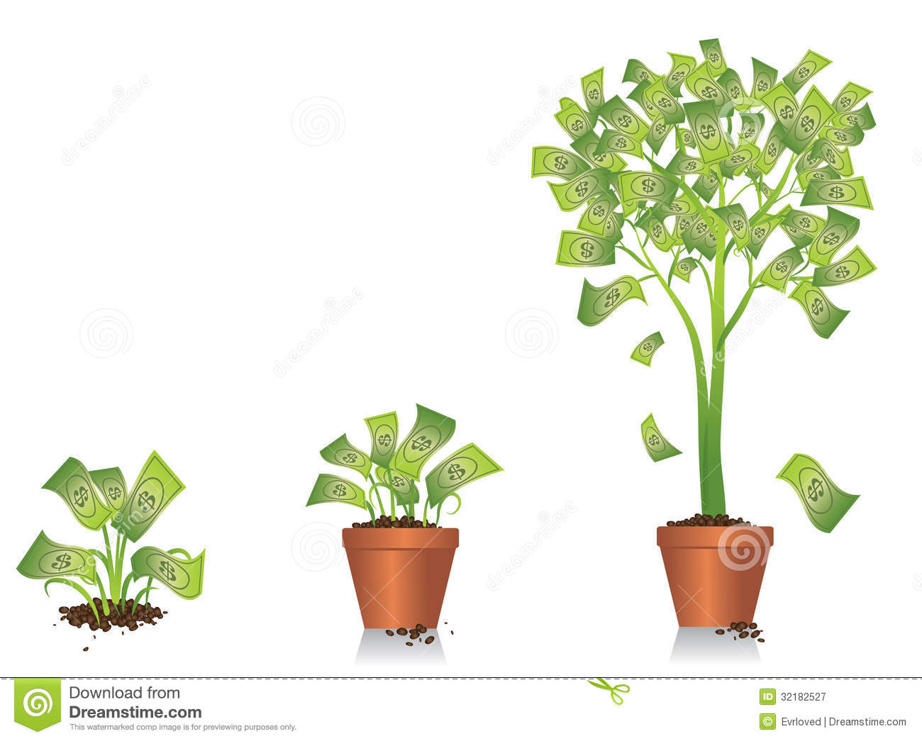 Money Tree Growing Royalty Free Stock Photography   Image  32182527