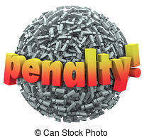 Penalty 3d Word Excalmation Point Mark Ball Punishment Fine Drawings
