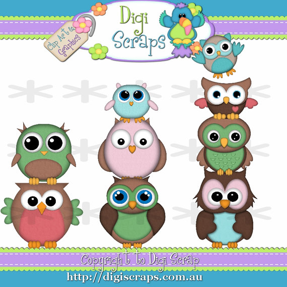The Hoot Owl Gang Clip Art Set Clipart By Digiscrapsau On Etsy