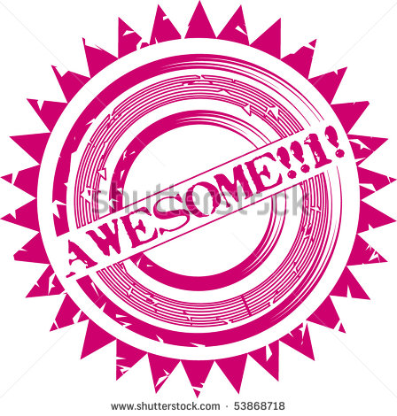 The Word Awesome Clipart Rounded Vector Stamp With Word