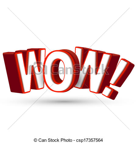 The Word Awesome Clipart The Word Wow In Big Red 3d