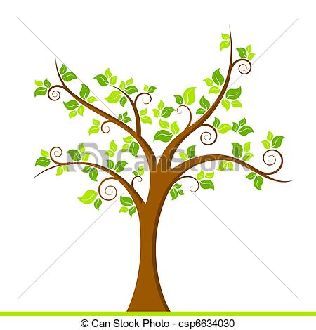 Vector Clipart Of Green Tree   Illustration Of Growing Tree On White