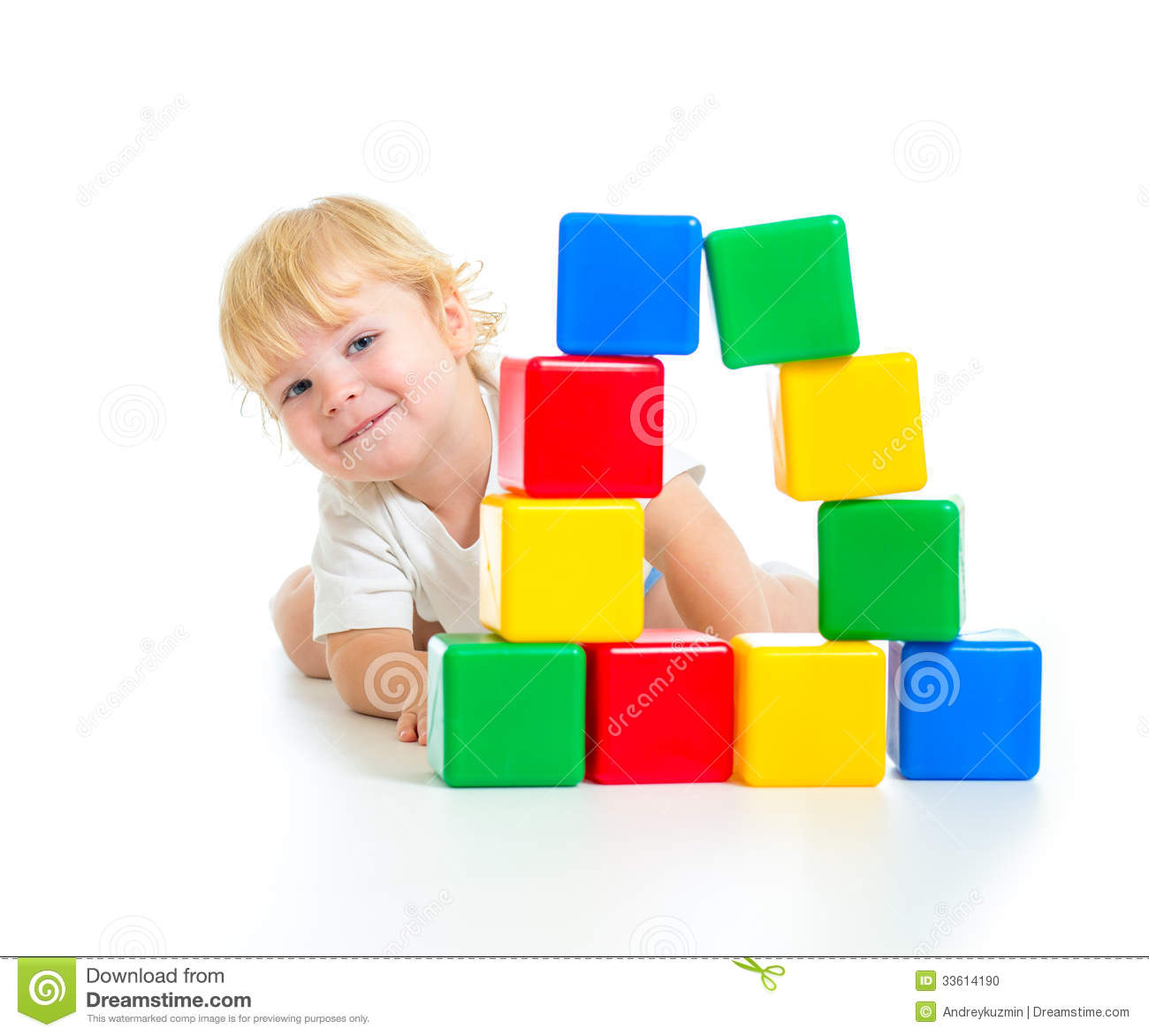 Wooden Building Blocks Clipart Baby Boy Playing With Building