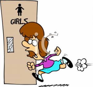 0511 0708 2917 4844 Girl Hurrying To The Bathroom Clipart Image