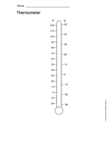 Blank Thermometer Printable  K   6th Grade    Teachervision Com