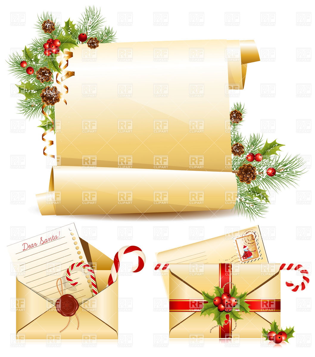 Christmas Symbols   Letters To Santa And Christmas Scroll 5222