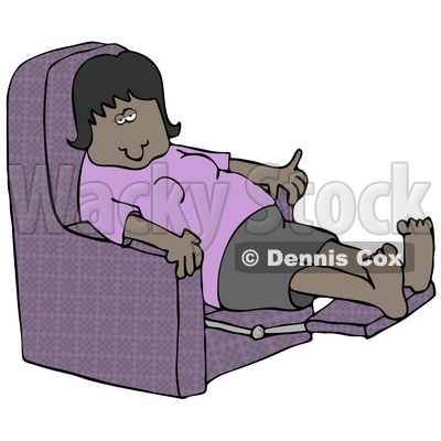 Clipart Illustration Of A Tired African American Woman In A Purple