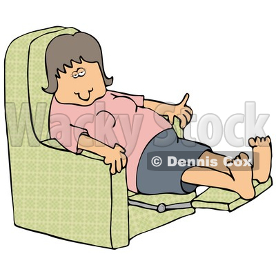 Clipart Illustration Of A Tired Caucasian Woman In A Pink Shirt