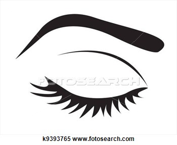 Clipart Of Silhouette Of Eye Lashes And Eyebrow K9393765   Search Clip