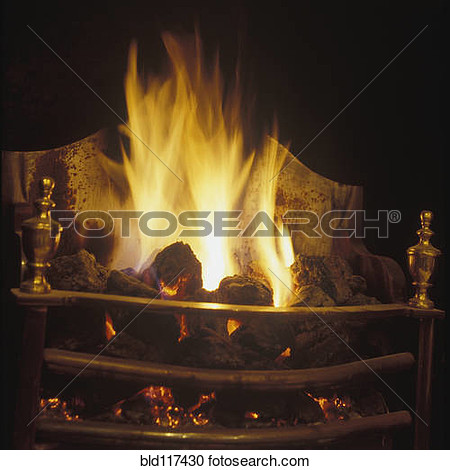 Coal Fire In An English Fireplace View Large Photo Image