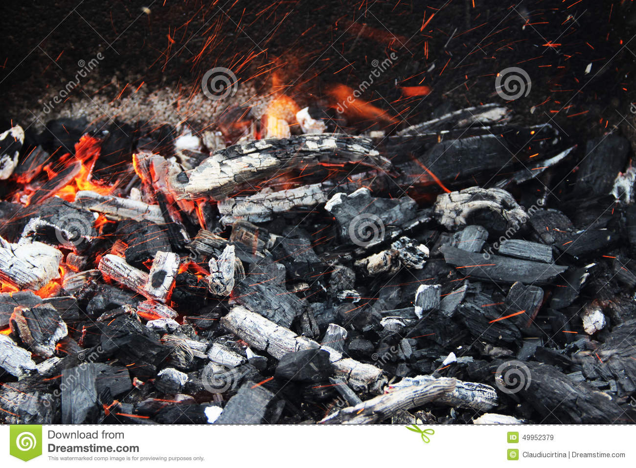 Coal On Fire Stock Photo   Image  49952379