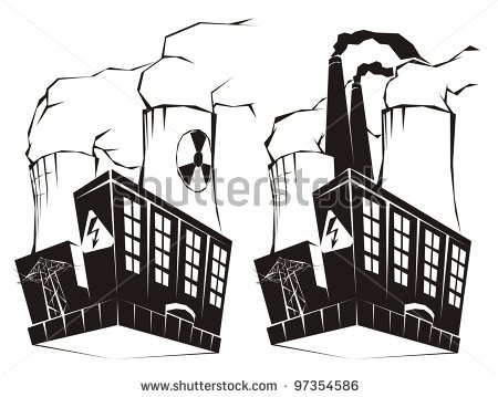 Coal Power Plant Clipart Nuclear And Coal Fired Power