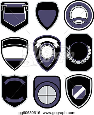 Drawing   Badge Shield Symbol Set  Clipart Drawing Gg60630616