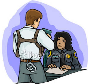 Female Uniform Cop With A Detective   Royalty Free Clipart Picture