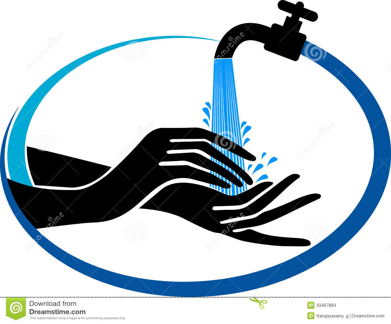 Illustration Art Of A Hand Wash Logo With Isolated Background