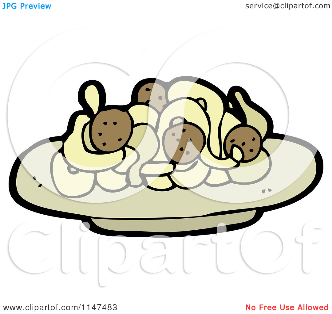 Meatball Clipart Cartoon Of A Plate Of Spaghetti And Meatballs Royalty