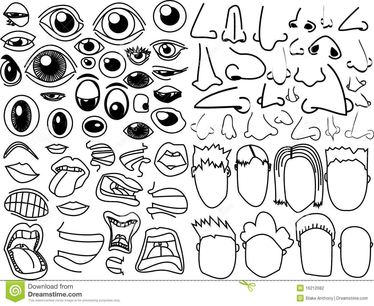 Monster Nose Clipart Eyes Noses Mouths Faces Stock