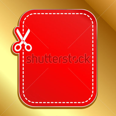       Objects   Christmas Red Advertising Coupon Cut From Sheet Of Paper