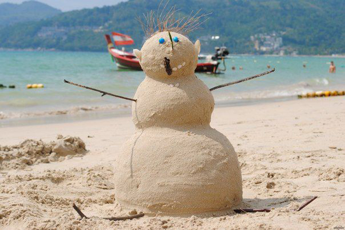 Sand Snowman Snowman Is Made Of    Sand