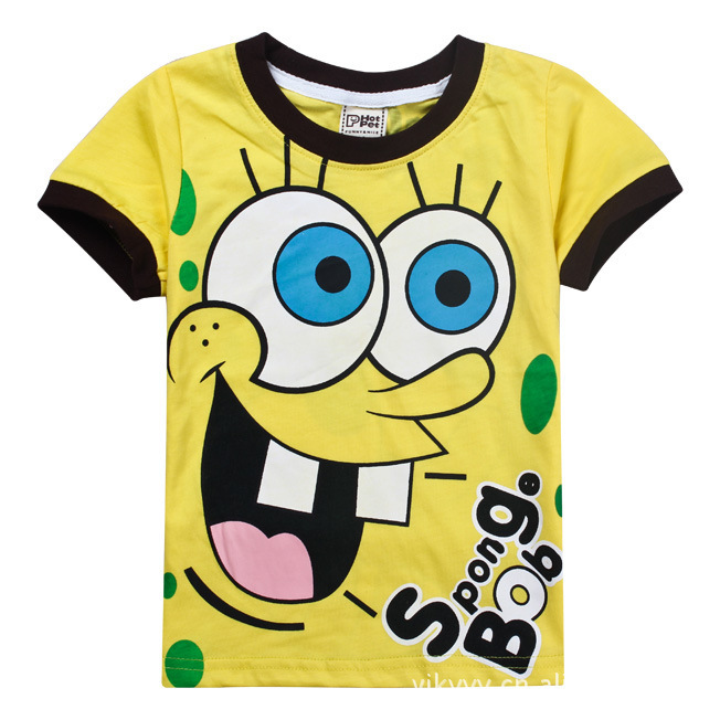 Spongebob Cartoon Kids T Shirtfashion Summer Toddler Baby Boys Girls    