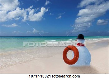 Stock Photography   Snowman On Beach  Fotosearch   Search Stock Photos