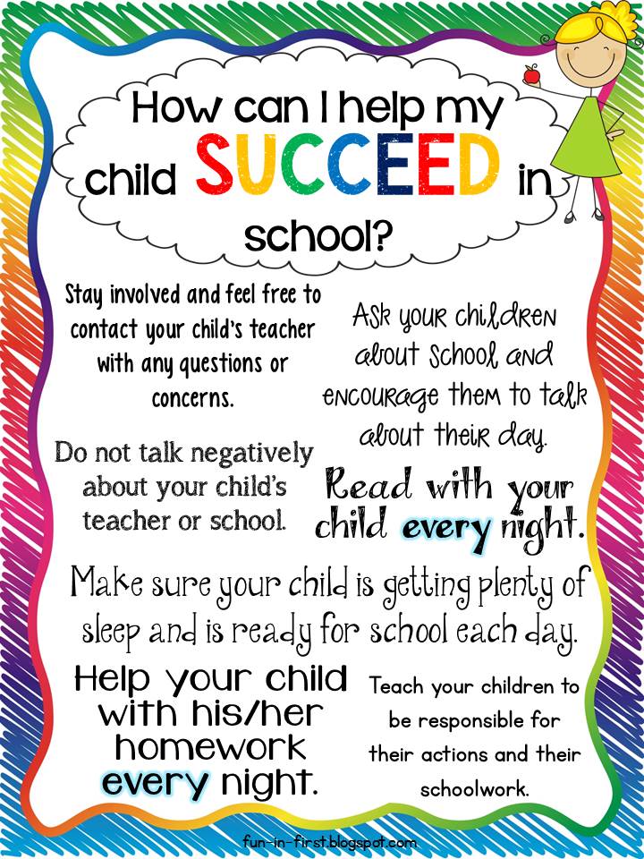 Tips For Parents   How To Help My Child Succeed   Fun In First Grade