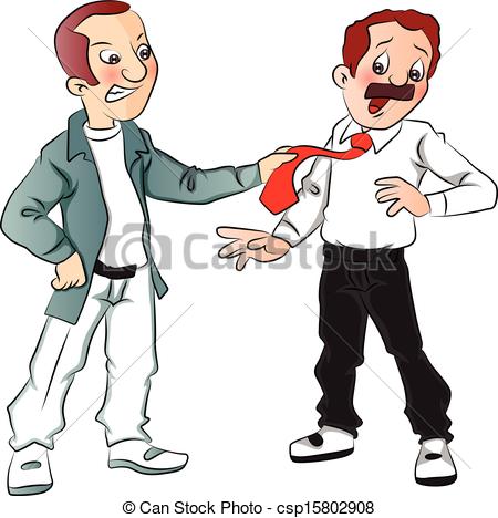 Vector   Vector Of Angry Man Pulling Businessman S Tie    Stock    