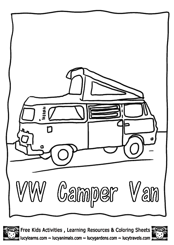 And Print These Vw Bus Coloring Page For Free  Coloring Pages