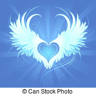 Angel Heart   Blue Heart Of An Angel With Painted Art