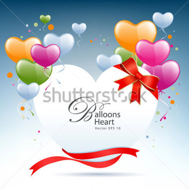 Arts   Balloon Heart Card Happy Valentine S Day Vector Illustration