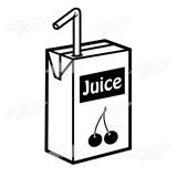 Beka Book    Clip Art    Cherry Juice Box With A Green Straw