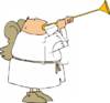 Cartoon Angel Blowing His Trumpet Clipart Image