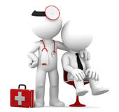 Clip Art Of A Doctor Talking To A Patient Sps0322   Search Clipart