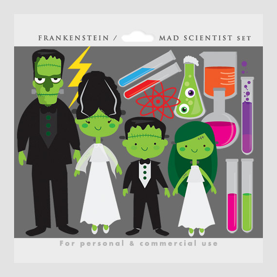 Halloween Clipart   Frankenstein Clip Art Mad Scientist Hallowe En