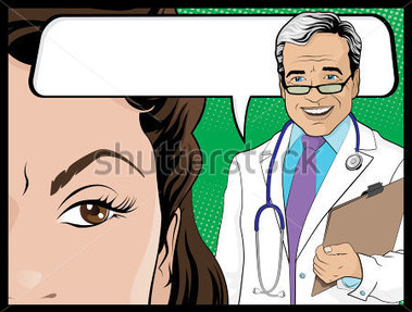 Healthcare   Medical   Comic Style Doctor And Woman Patient Talking