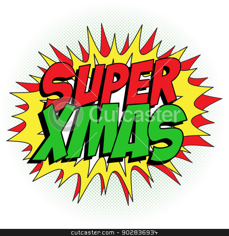 Merry Christmas Super Hero Background Stock Vector Clipart Vector    