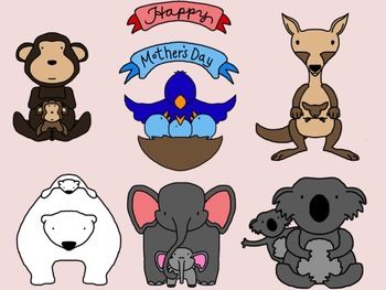 Mother S Day Animal Clip Art Collection    Free    Mother S Day