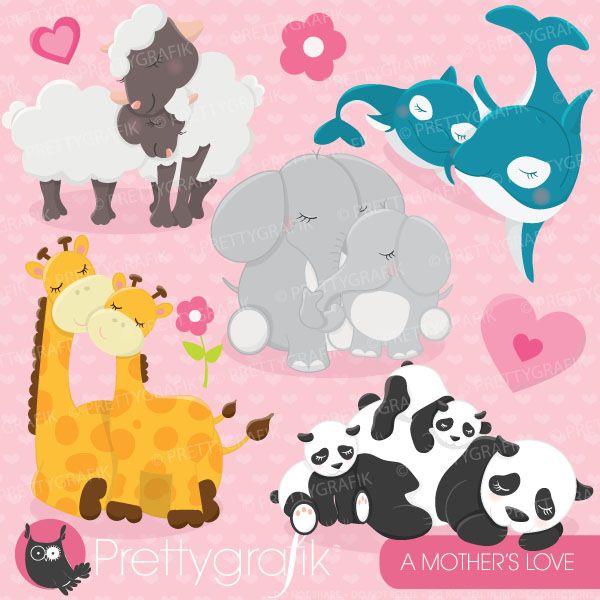 Mother S Day Clipart   Cute Animals Great For Invitations Cards