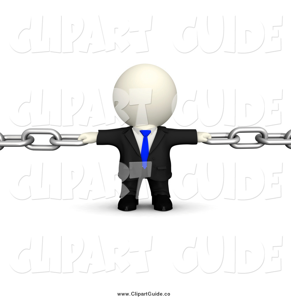 Preview  Clip Art Of A 3d White Businessman Trying To Keep Chains