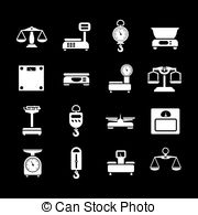 Set Icons Of Weights And Scales Vector Illustration