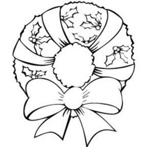 This Free Black And White Clipart Illustration Is Of An Xmas Wreath