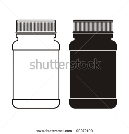 Vitamin Bottle Clipart White And Black Pill Bottle On