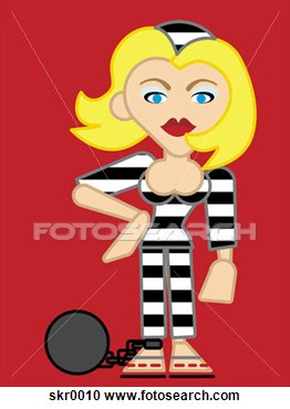 Wearing A Ball And Chain On Red Background Skr0010   Search Clipart