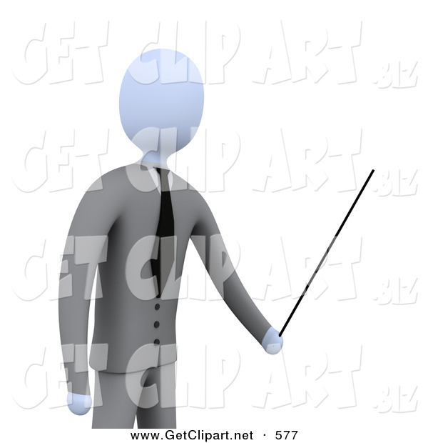 3d Clip Art Of A Successful Businessman Boss Or Manager Holding A