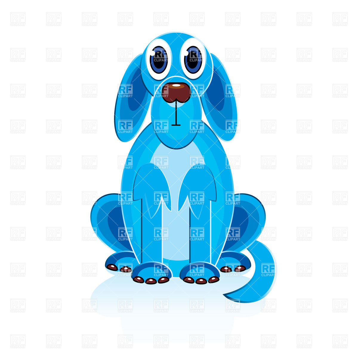 Cartoon Blue Dog Download Royalty Free Vector Clipart  Eps
