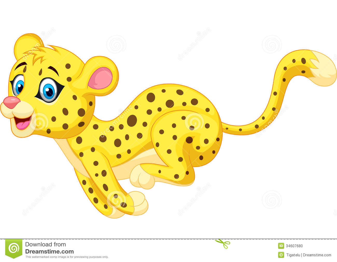 Cheetah Cartoon Running Stock Photo   Image  34607680